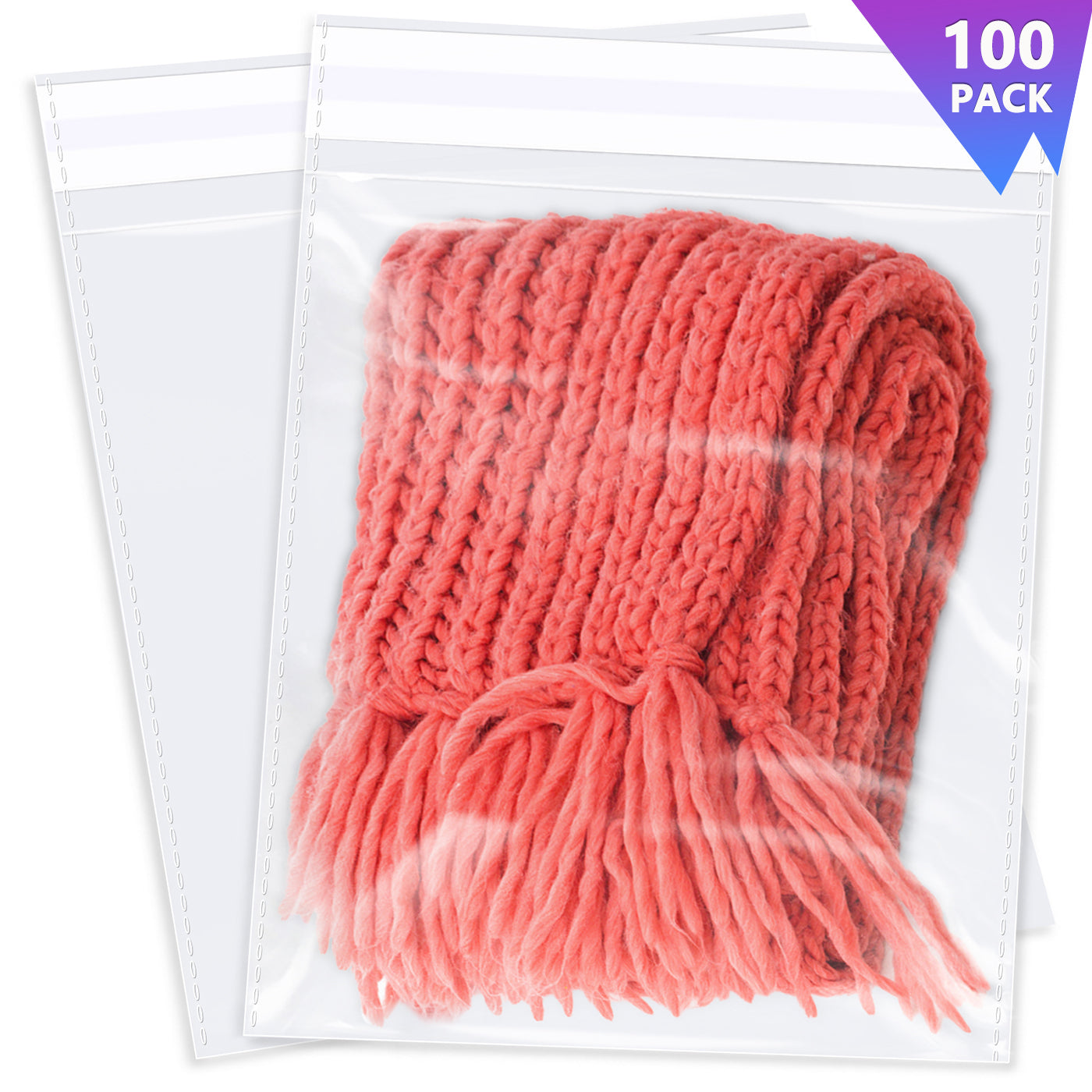 13" x 15" Clear Plastic Cellophane Bags Resealable Plastic Poly Bags