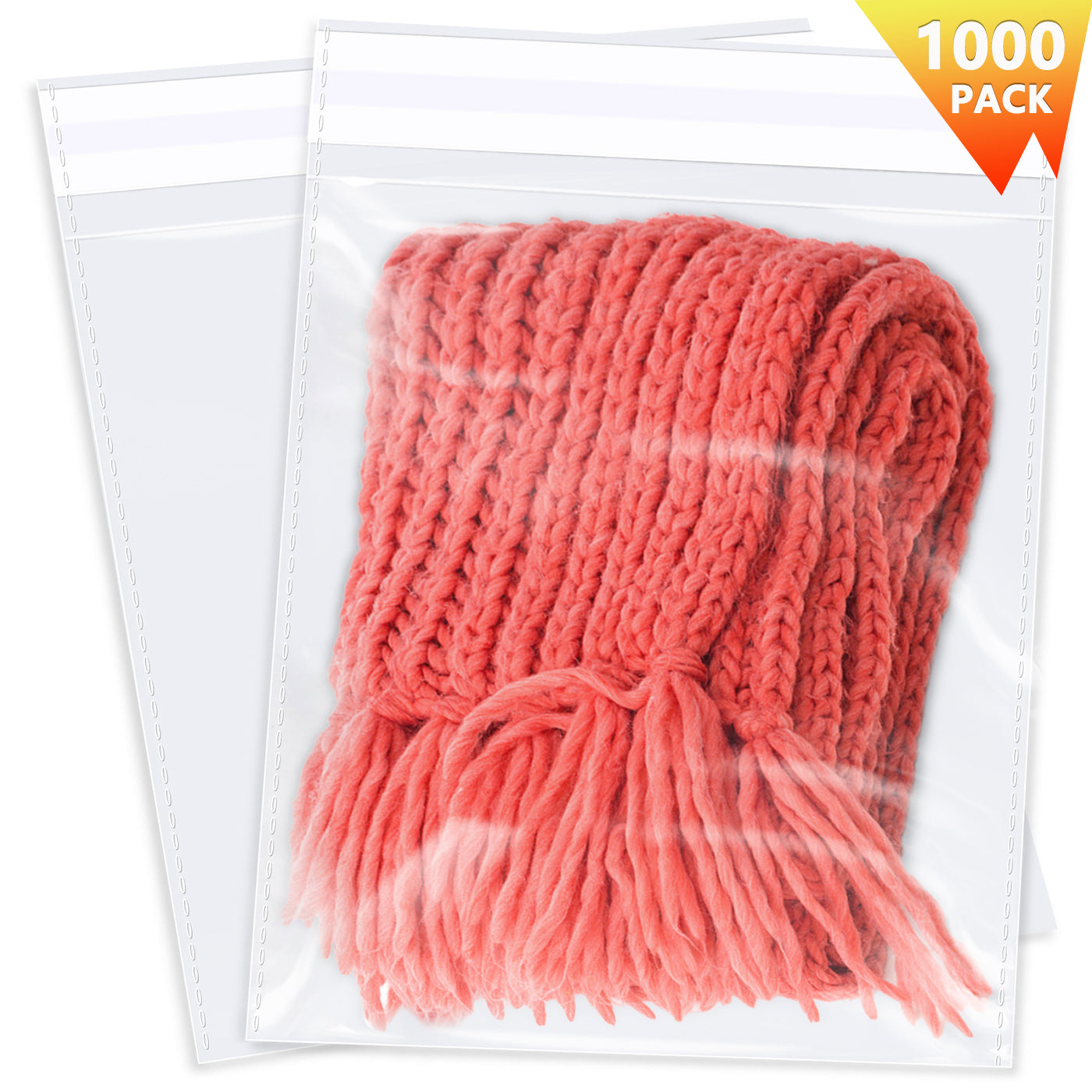 13" x 15" Clear Plastic Cellophane Bags Resealable Plastic Poly Bags