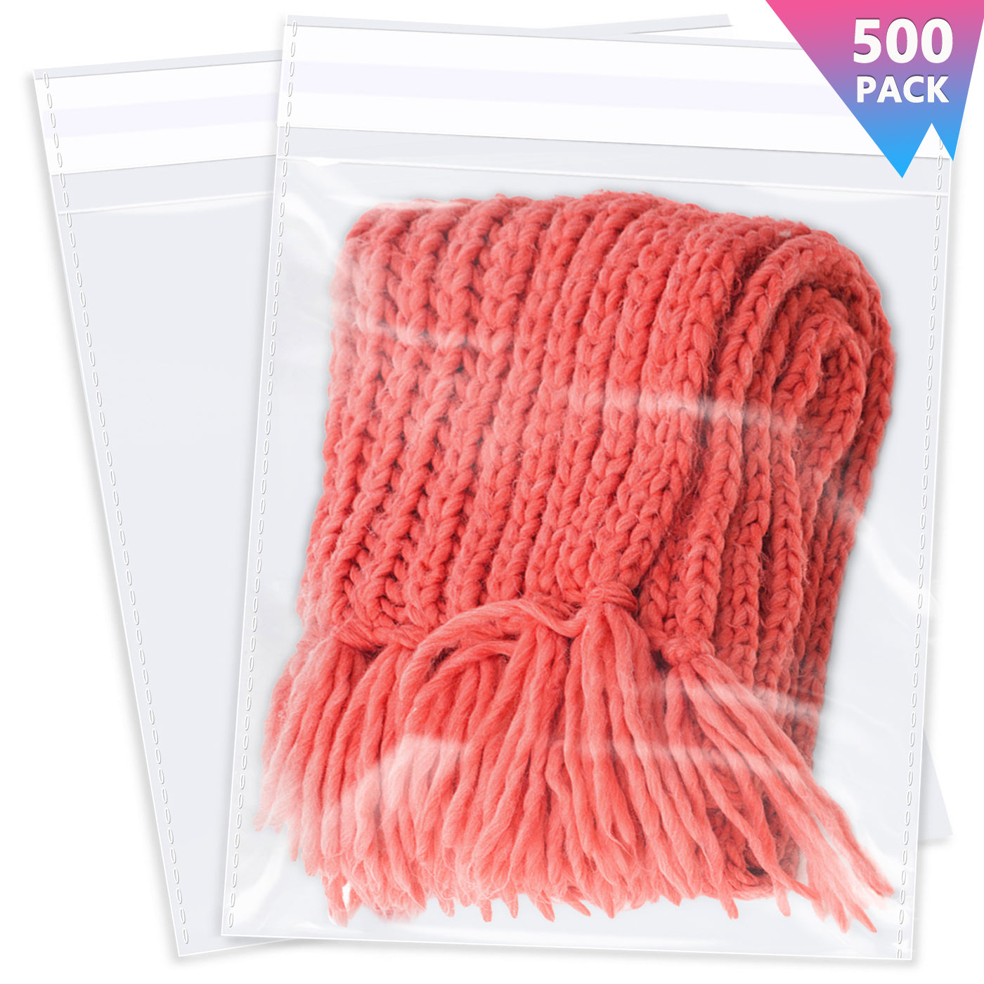 13" x 15" Clear Plastic Cellophane Bags Resealable Plastic Poly Bags