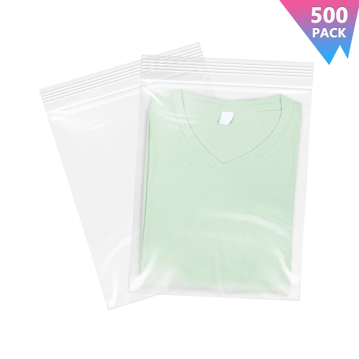9" x 12" Zip Poly Bags 2 Mil Reclosable Plastic Zip Lock Bags
