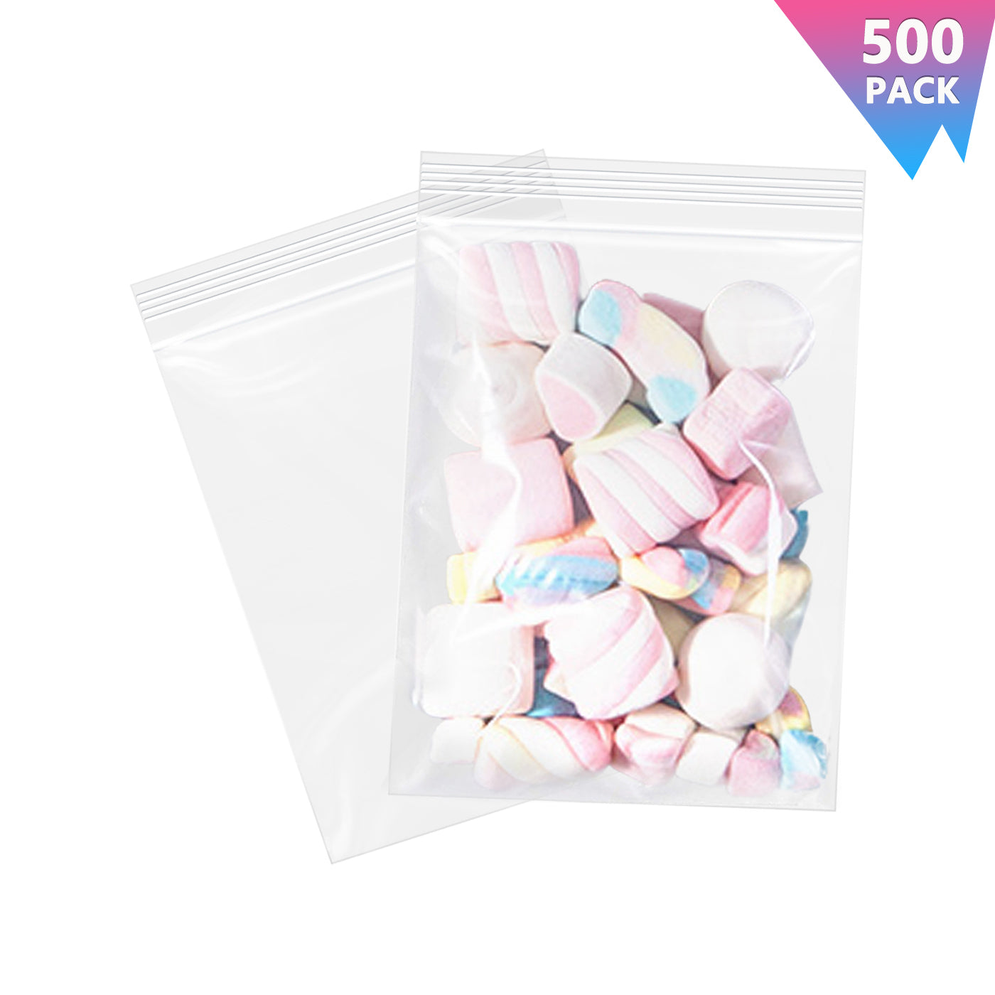 8" x 10" Zip Poly Bags 2 Mil Reclosable Plastic Zip Lock Bags