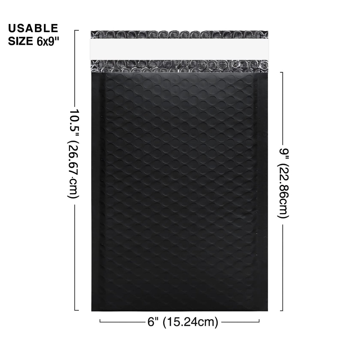 6" x 10" Bubble Mailers-Black Poly Padded Envelopes with Self Sealing 60 pack