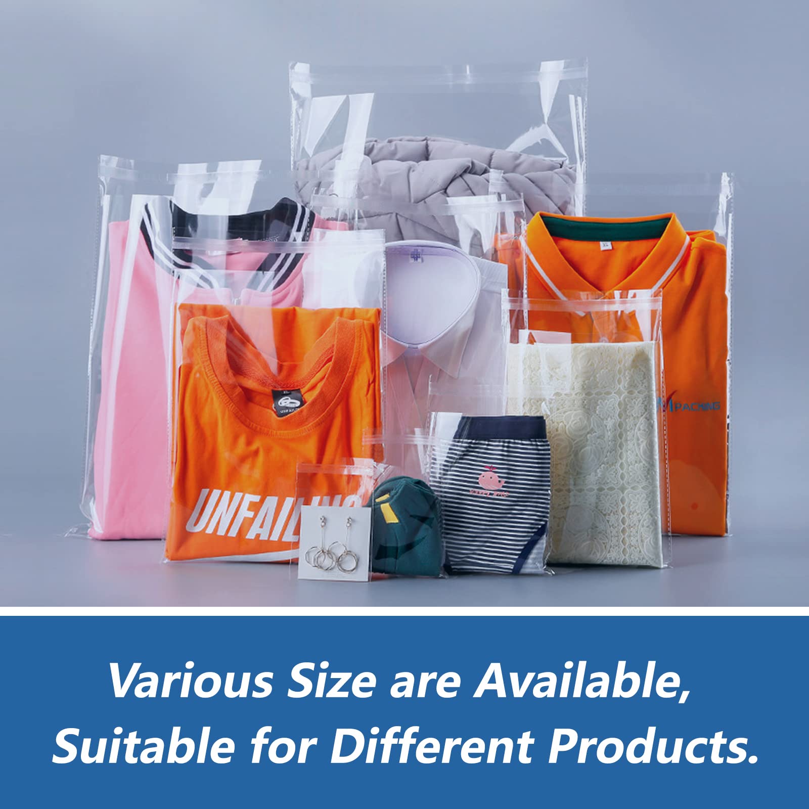 Plastic Poly Bags for Clothing 13" x 15"