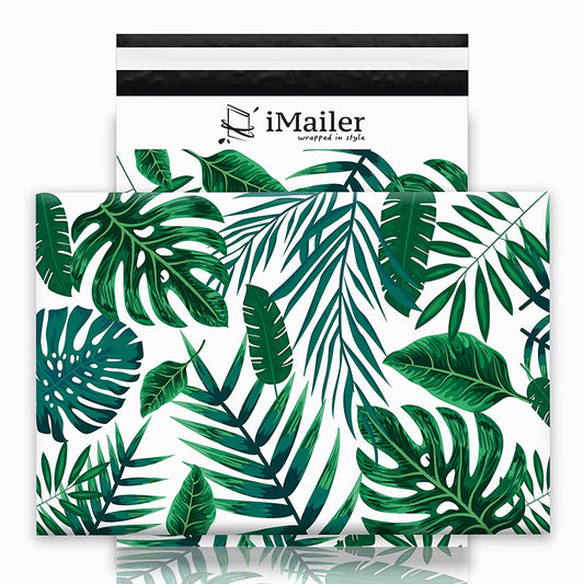Imailer Poly Mailer Envelope Tropical Leaf Mailing Shipping Package Bags-Self Seal