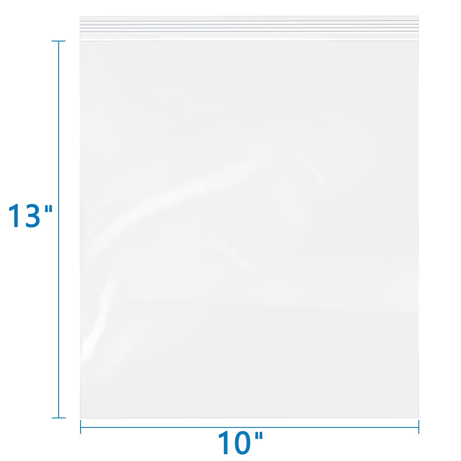 4 Mil 10" x 13" Zip Poly Bags 100 Pack Heavy-Duty Reusable
