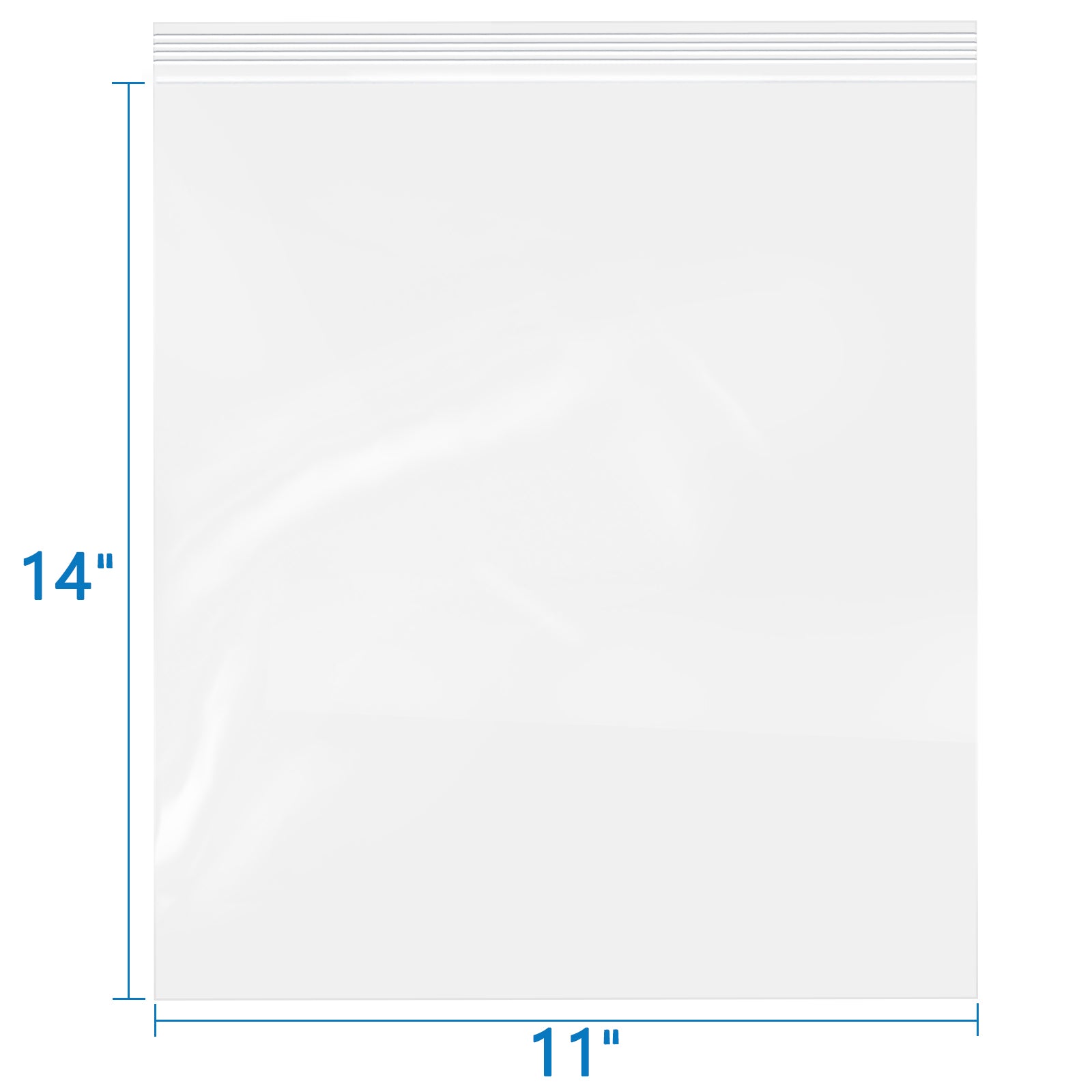 4 Mil 11" x 14" Zip Poly Bags 100 Pack Heavy-Duty Reusable