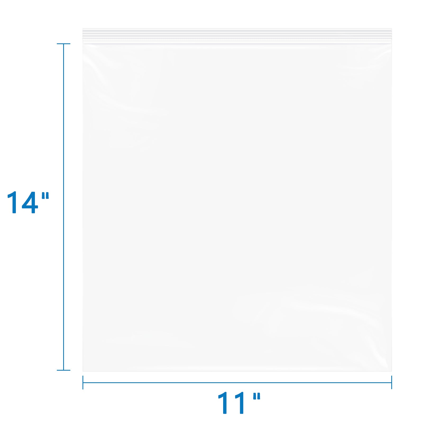 6 Mil 11" x 14" Heavy-Duty Zip Bags 50 Pack Reusable