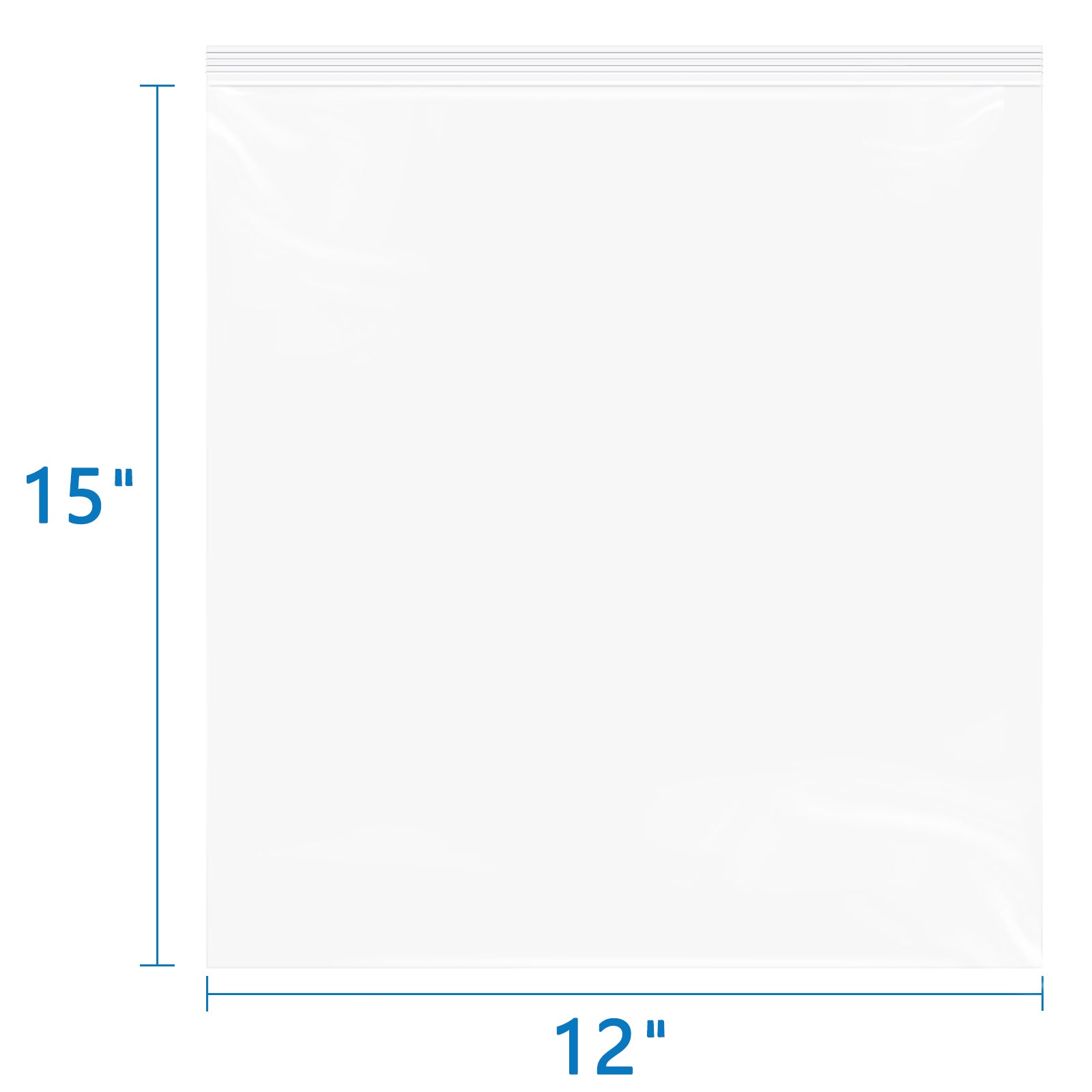 6 Mil 12" x 15" Zip Bags 50 Pack Heavy-Duty Reusable