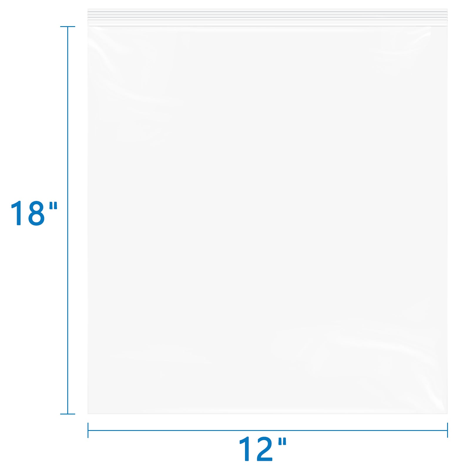 Heavy Duty Zip Bags 6 Mil 12" x 18" 50 Pack Size