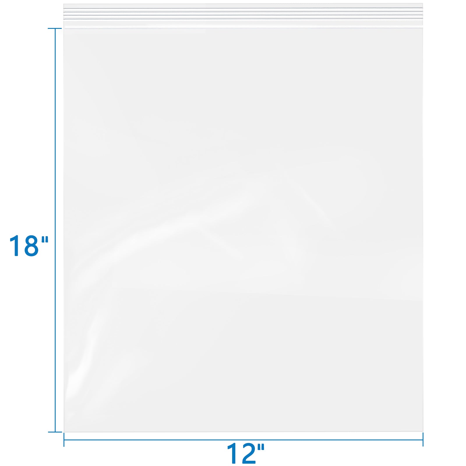 4 Mil 12" x 18" Durable Zip Poly Bags 100 Pack Reusable