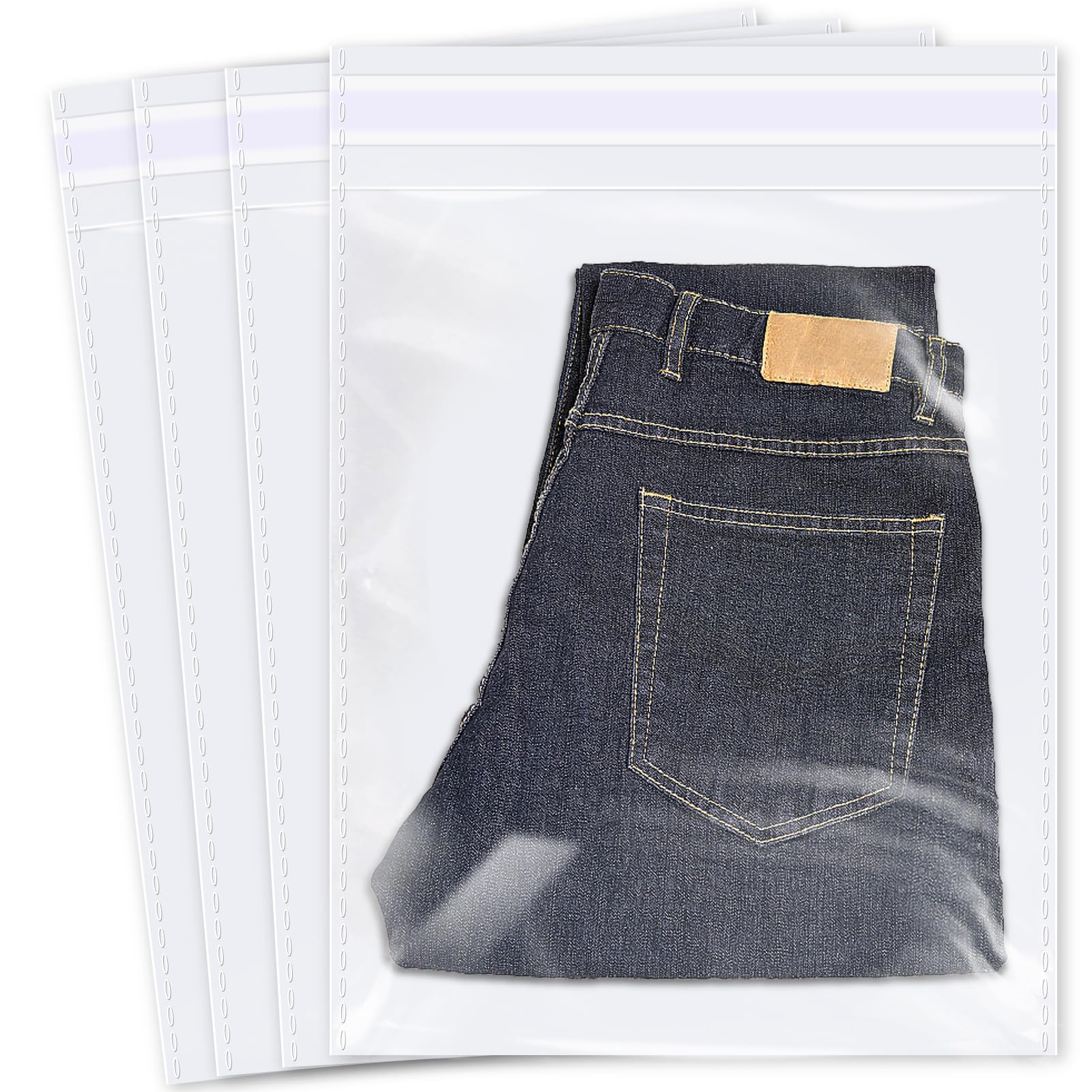 13" x 15" Transparent Plastic Bags for Clothes