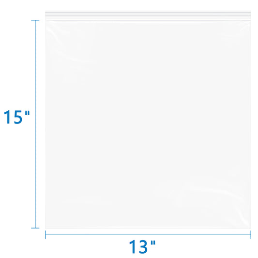6 Mil Heavy Duty Resealable Zip Bags 13" x 15" 50 Pack