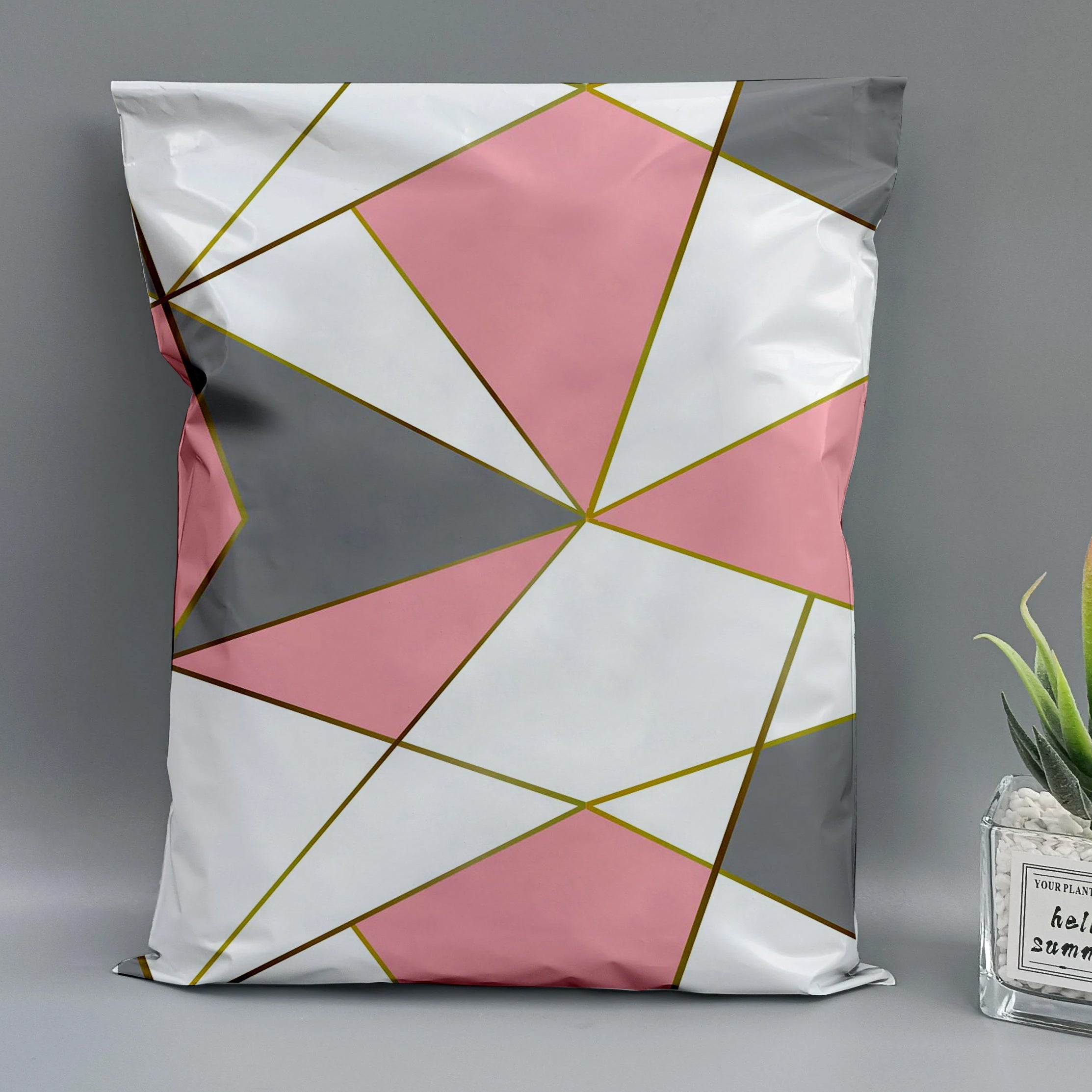 Pink Plaid Poly Mailer Bags (12" x 15.5")