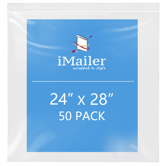 2 Mil 24" x 28" Clear Resealable Zip Top Bags 50 Pack