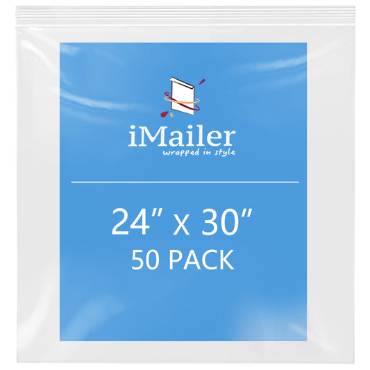 2 Mil Clear Resealable 24" x 30" Zip Top Plastic Bags 50 Pack