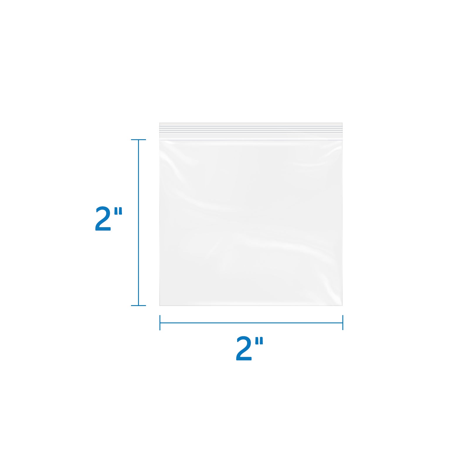 6 Mil 2" x 2" Heavy-Duty Zip Bags 500 Pack Durable Reusable