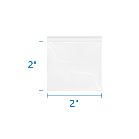 6 Mil 2" x 2" Heavy-Duty Zip Bags 500 Pack Durable Reusable