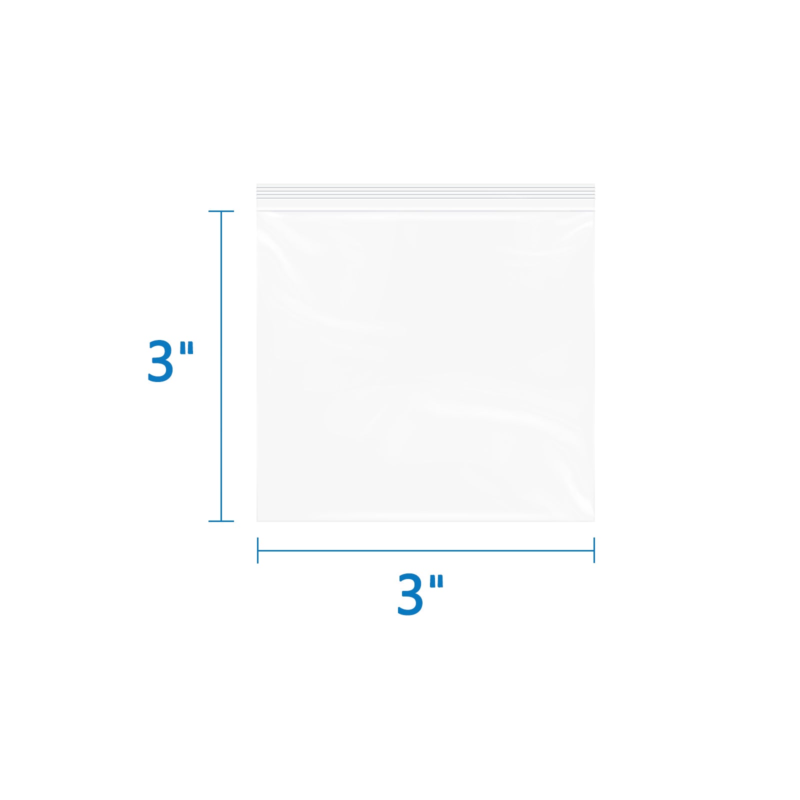 6 Mil 3" x 3" Thick Zip Bags 500 Pack Heavy-Duty Reusable