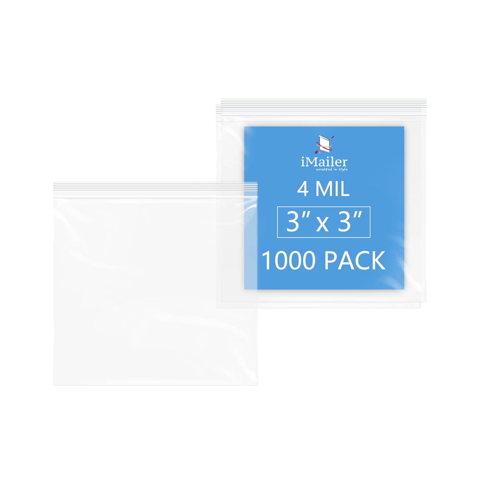 4 Mil Heavy Duty 3" x 3" Reusable Zip Lock Bags