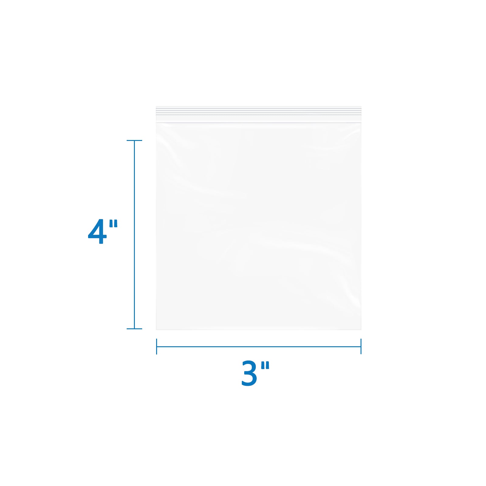 6 Mil 3" x 4" Zip Bags 500 Pack Heavy-Duty and Reusable