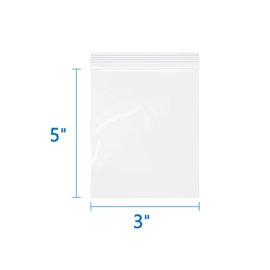 4 Mil Heavy Duty 3" x 5" Reusable Zip Bags – 500-Pack