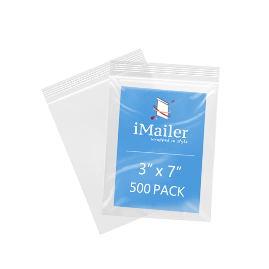 3" x 7" Clear Zip Lock Bags 2 Mil 500 Pack