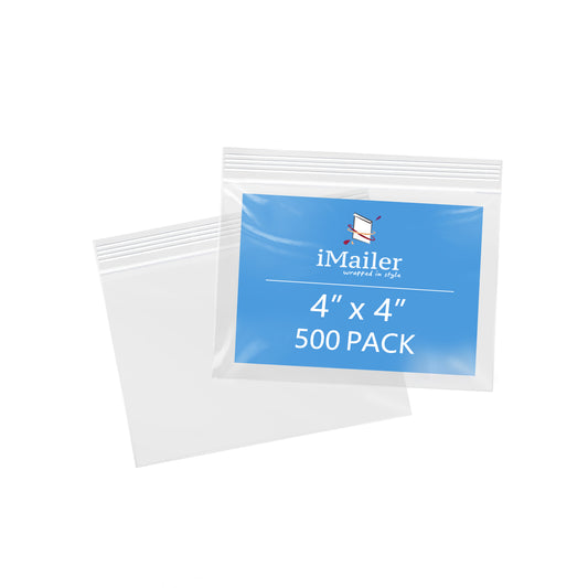 4" x 4" 2 Mil Small Zip Lock Bags 500 Pack