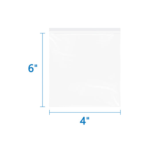 6 Mil 4" x 6" Thick Zip Bags 100 Pack Heavy Duty Reusable