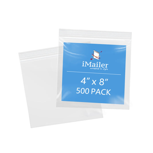 4" x 8" 2 Mil Resealable Zip Bags 500 Pack