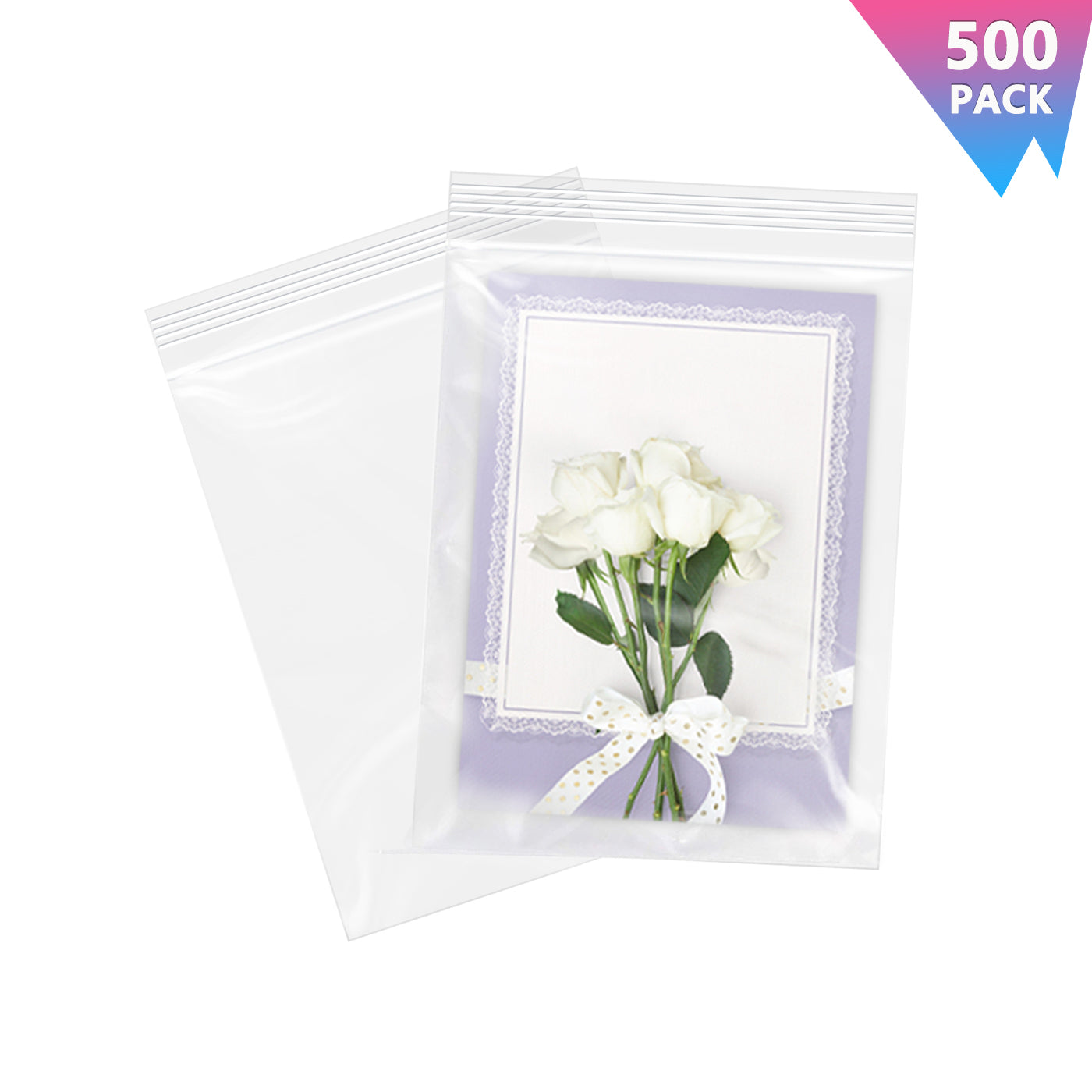 Pack of 100 Large Ziplock Bags 13 x 15 - 2 Mil - Plastic Bags with