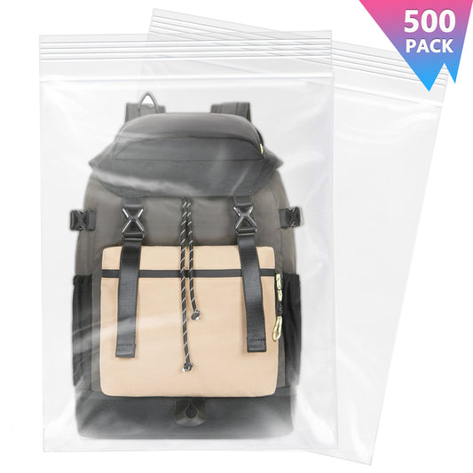 Reclosable Poly Bags-Zip Lock Bags 500 pack - 2.0 Mil