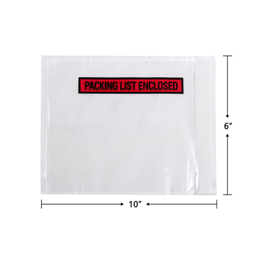 6" x 10" Self-Adhesive Packing List Envelopes 100 Pack