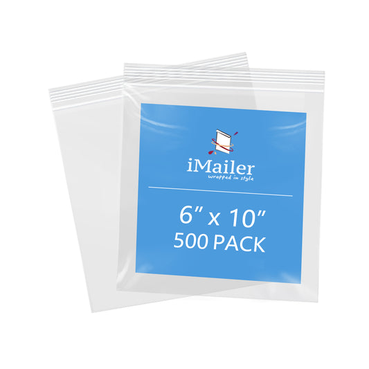 6" x 10" 2 Mil Clear Resealable Zip Bags 500 Pack