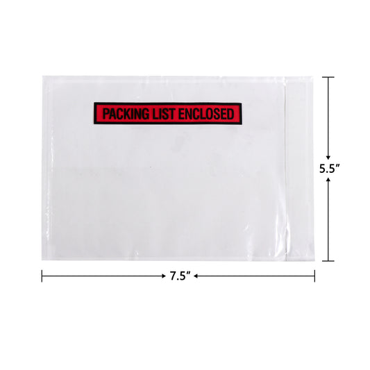7.5" x 5.5" Self-Adhesive Packing List Envelopes 200 Pack