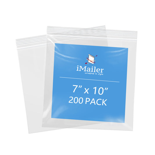 7" x 10" 2 Mil Resealable Clear Zip Bags 200 Pack