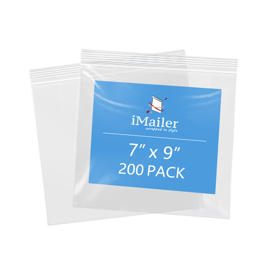 7" x 9" 2 Mil Resealable Clear Plastic Bags 200 Pack