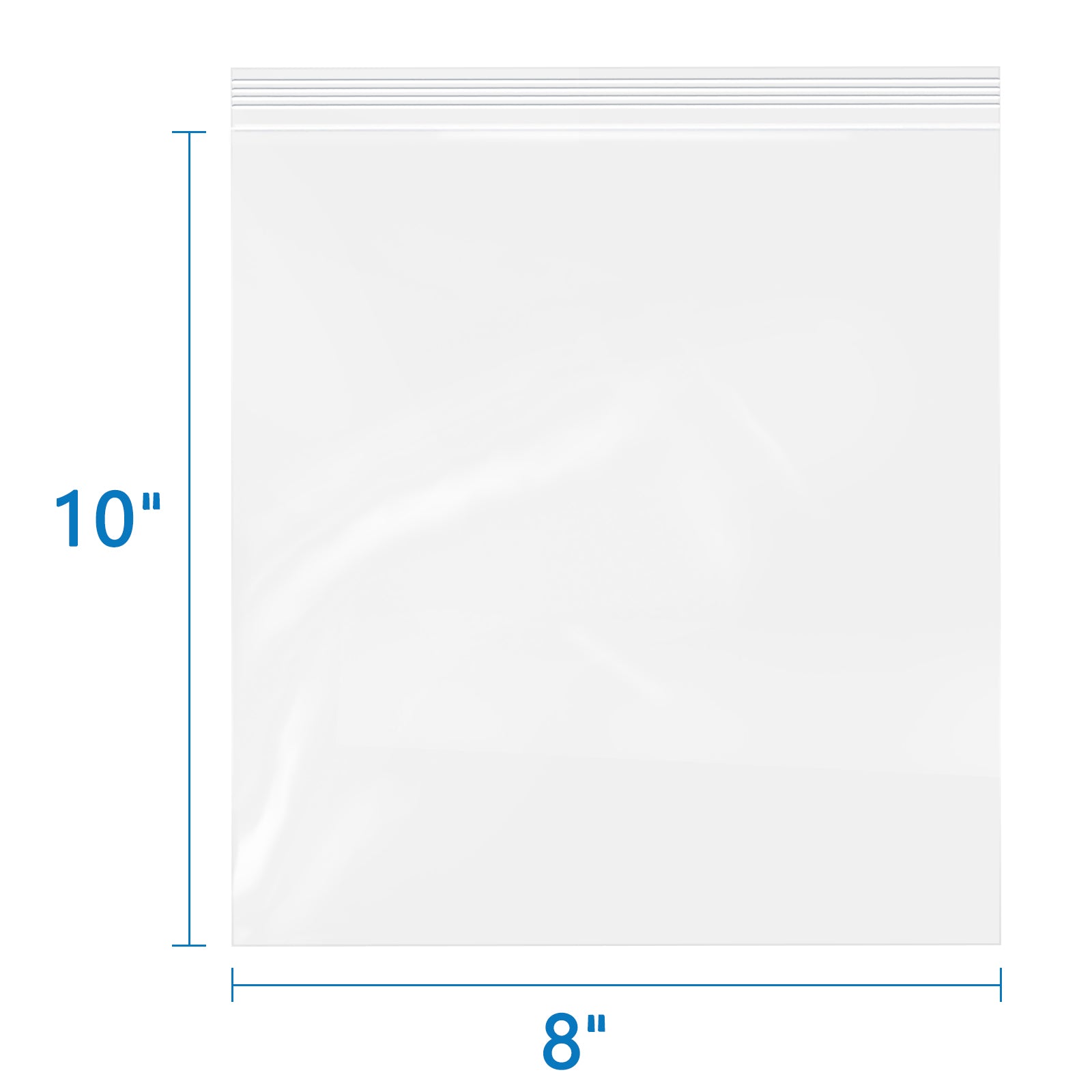 4 Mil 8" x 10" Zip Poly Bags 100 Pack Heavy Duty Reusable