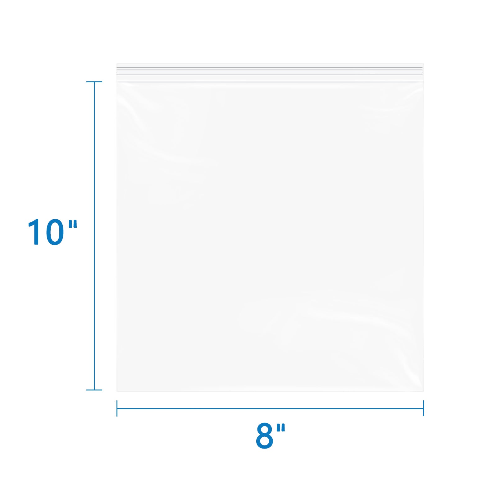 6 Mil 8" x 10" Heavy-Duty Thick Zip Bags 100 Pack Reusable