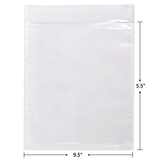 9.5" x 12" Clear Self-Adhesive Packing List Envelopes 200 Pack