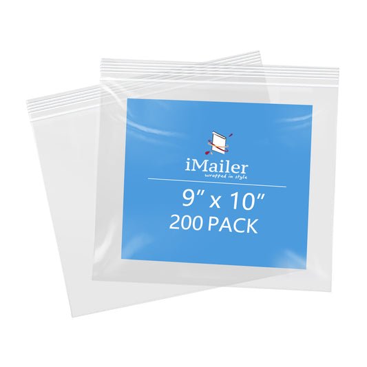 9" x 10" 2 Mil Resealable Clear Zip Bags 200 Pack
