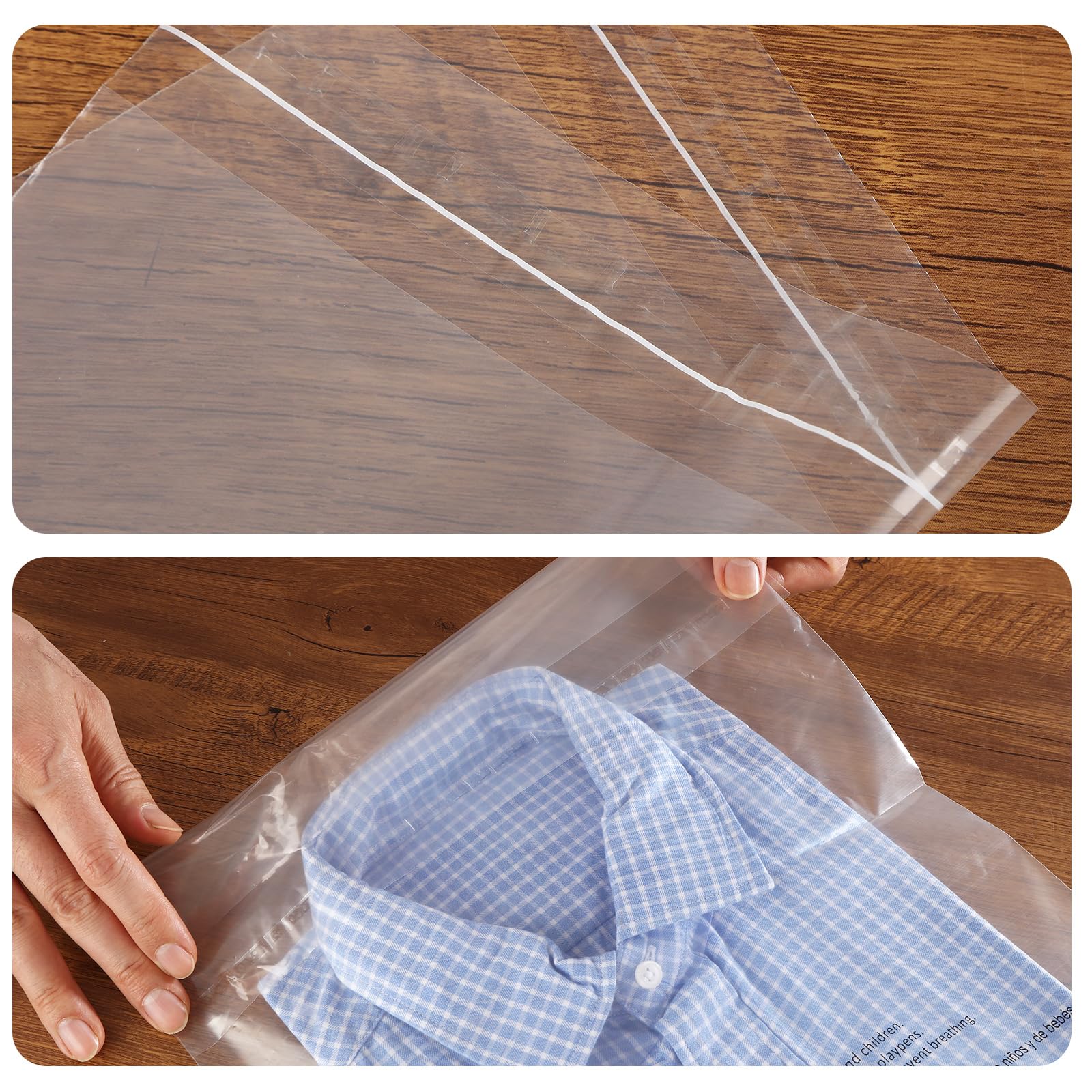 Clear poly bags 8" x 10"