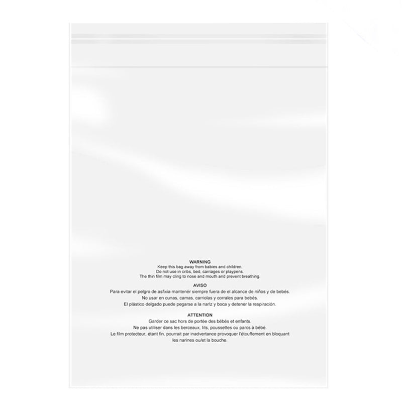 Imailer 14" x 20" Self Seal 1.6 Mil Clear Plastic Poly Bags with Suffocation Warning