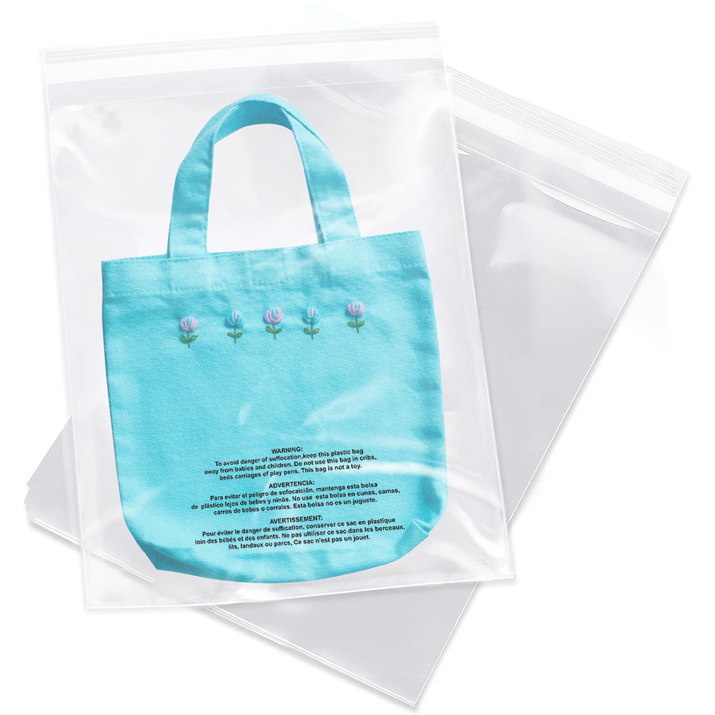 Self Seal Clear Poly Bags with Suffocation Warning for Packaging, Clot–  Just Vinyl and Crafts