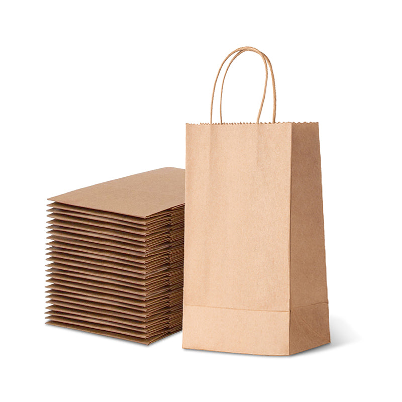 Imailer Brown Kraft Paper Bags 5.25x3.75x8 Inch 100Pcs Gifts Bags Party Bags Shopping Bags