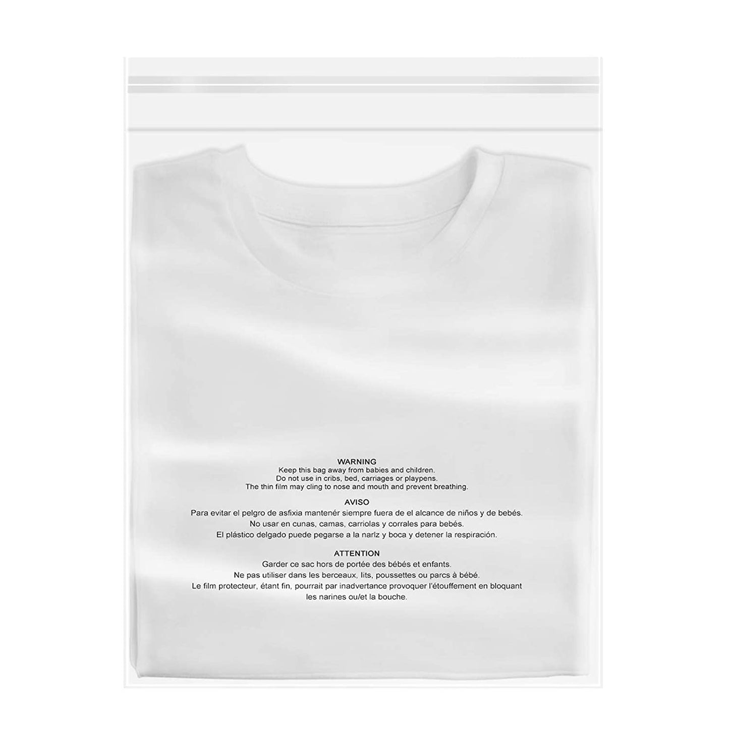 iMailer 12" x 18" Self Seal 1.6 Mil Clear Plastic Poly Bags with Suffocation Warning